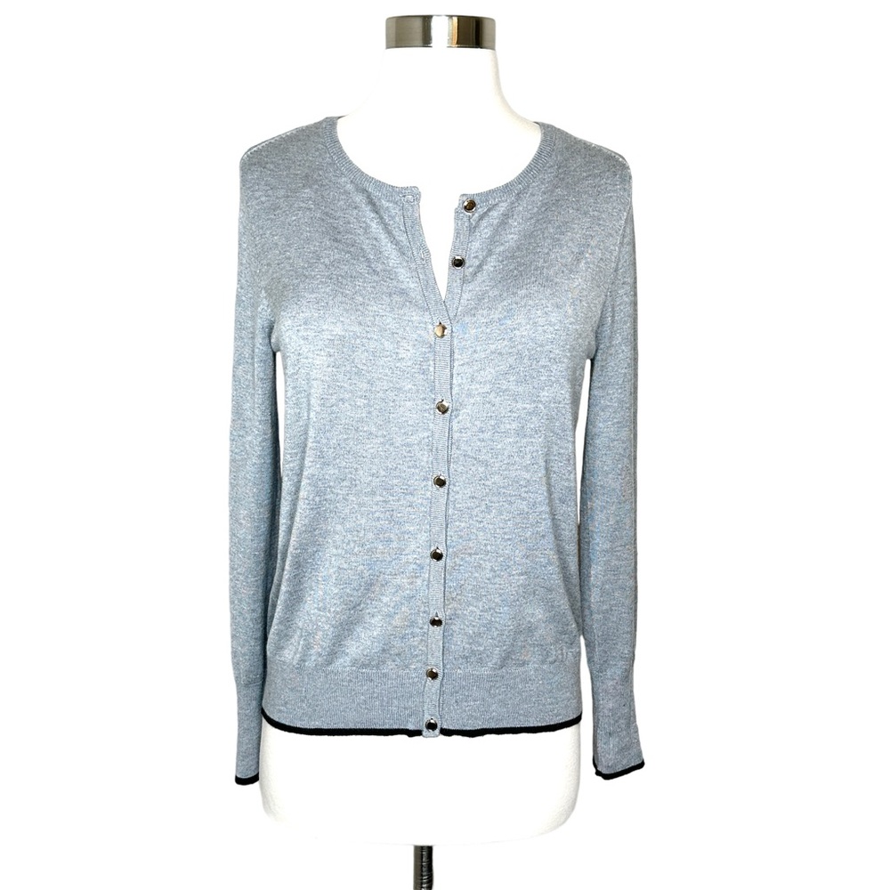 Philosophy Gray Button Front Long Sleeve Cardigan Sweater Size Small